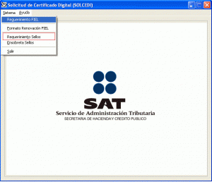 Solicitud del Certificado de Sello Digital - Inicio
