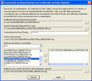 Solicitud del Certificado de Sello Digital - Ensobretado