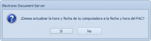 Fecha y hora del PAC Cambio