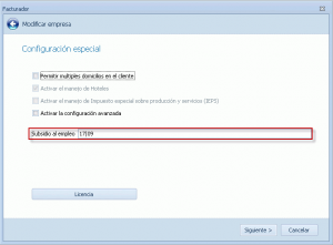 Configuración especial para recibos de nómina