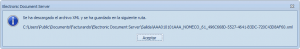 Resultado de la descarga de la factura electrónica