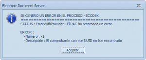 Error al descargar la factura electrónica
