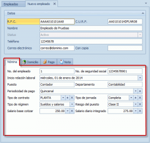 Catálogo de empleados