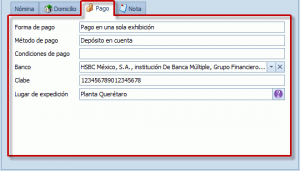 Catálogo de empleados - Pago