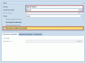 Producto para nómina